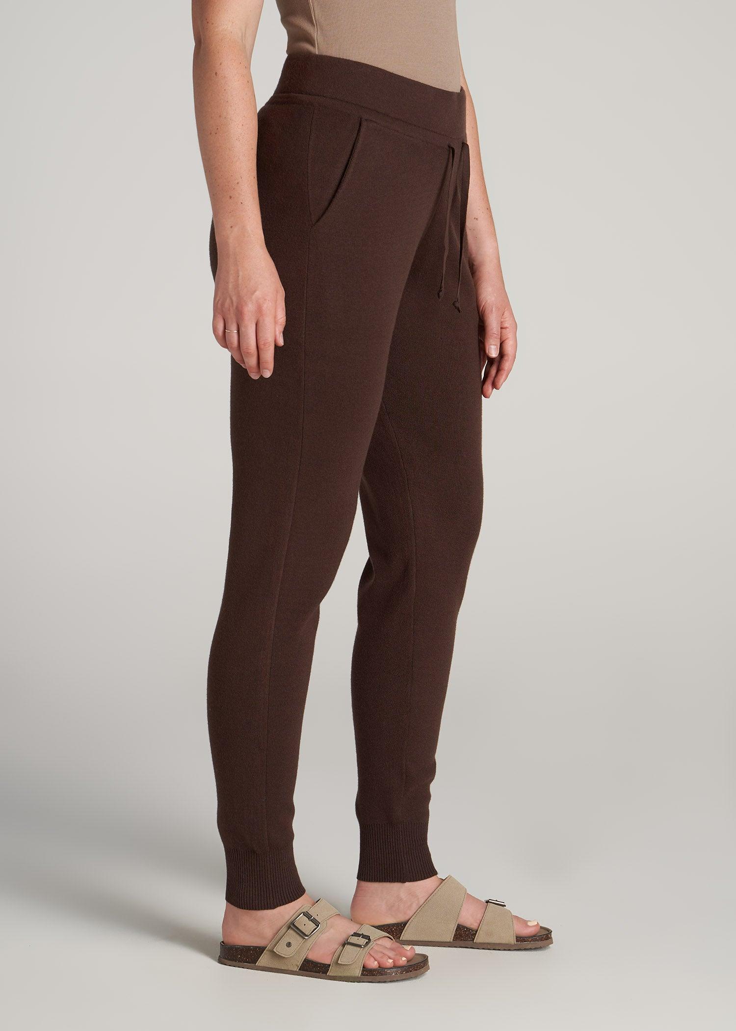 Knit Lounge Joggers for Tall Women in Chocolate Female Product Image