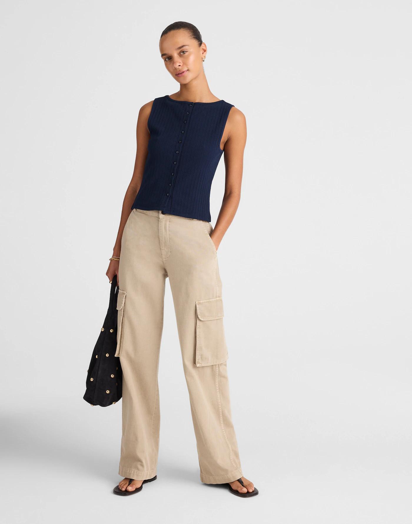 Ribbed Crewneck Vest Tank Product Image