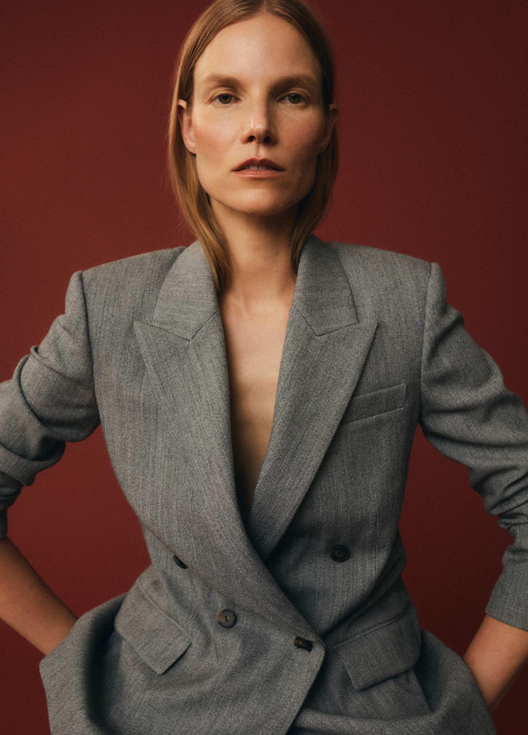 Italian Wool-Blend Twill Double-Breasted Blazer Product Image