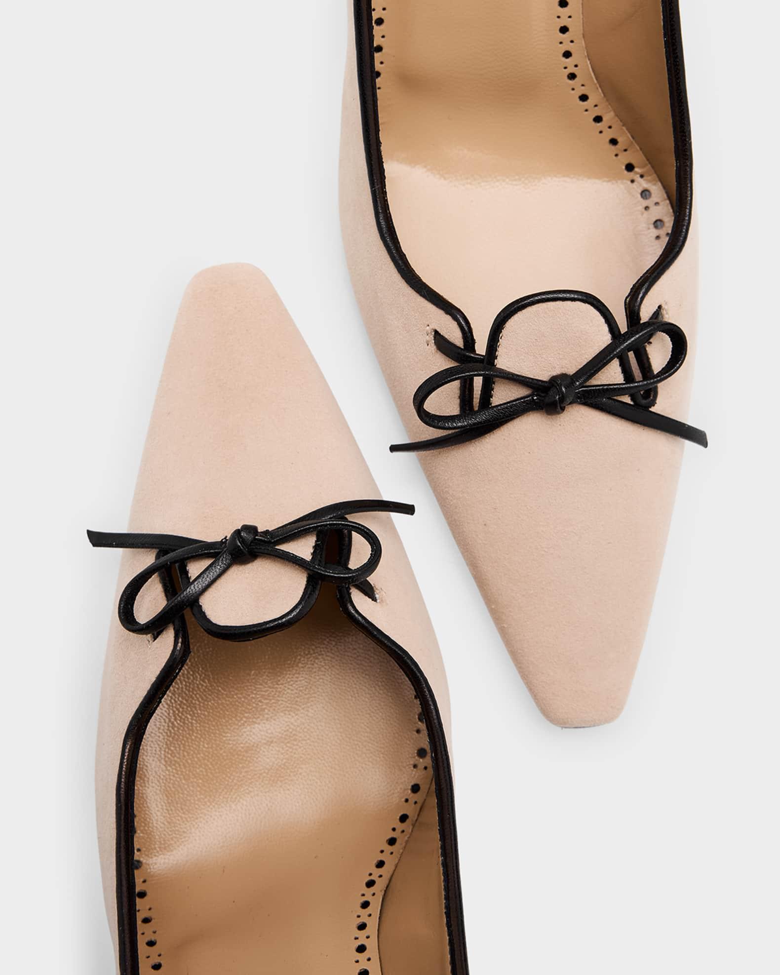 Zaman Suede Bicolor Lace-Up Pumps Product Image