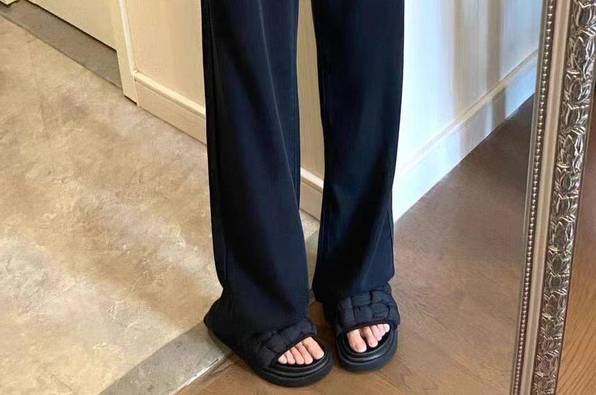 High Rise Plain Straight Leg Jeans Product Image