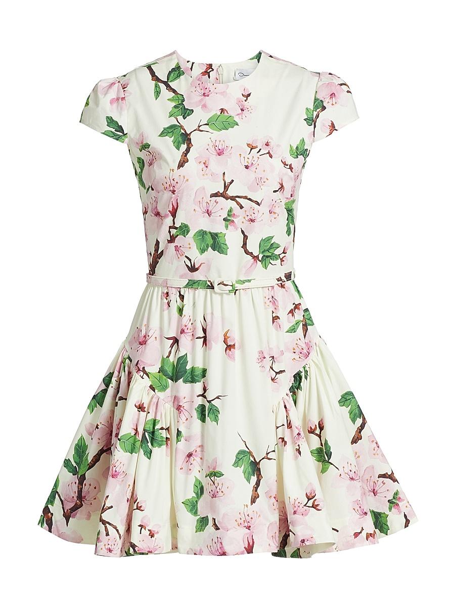Womens Cherry Blossom Poplin Fit & Flare Minidress Product Image