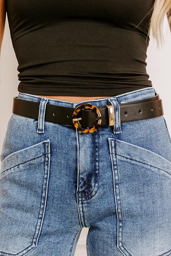 Easy To Style Faux Leather Belt in Black Product Image