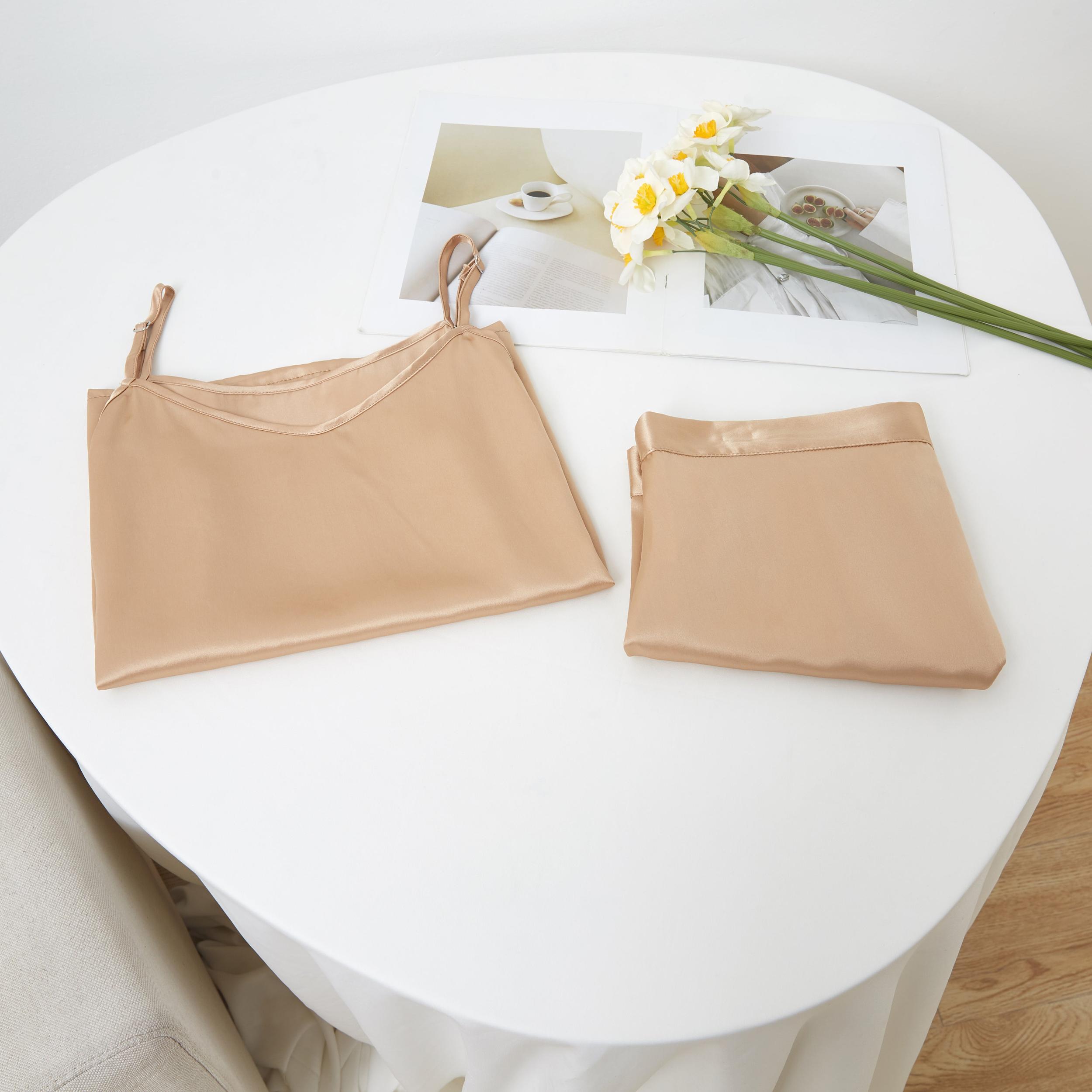 Champagne Pure Mulberry Silk Camisole | Relaxed Fit | 19 Momme | Soar Collection Product Image