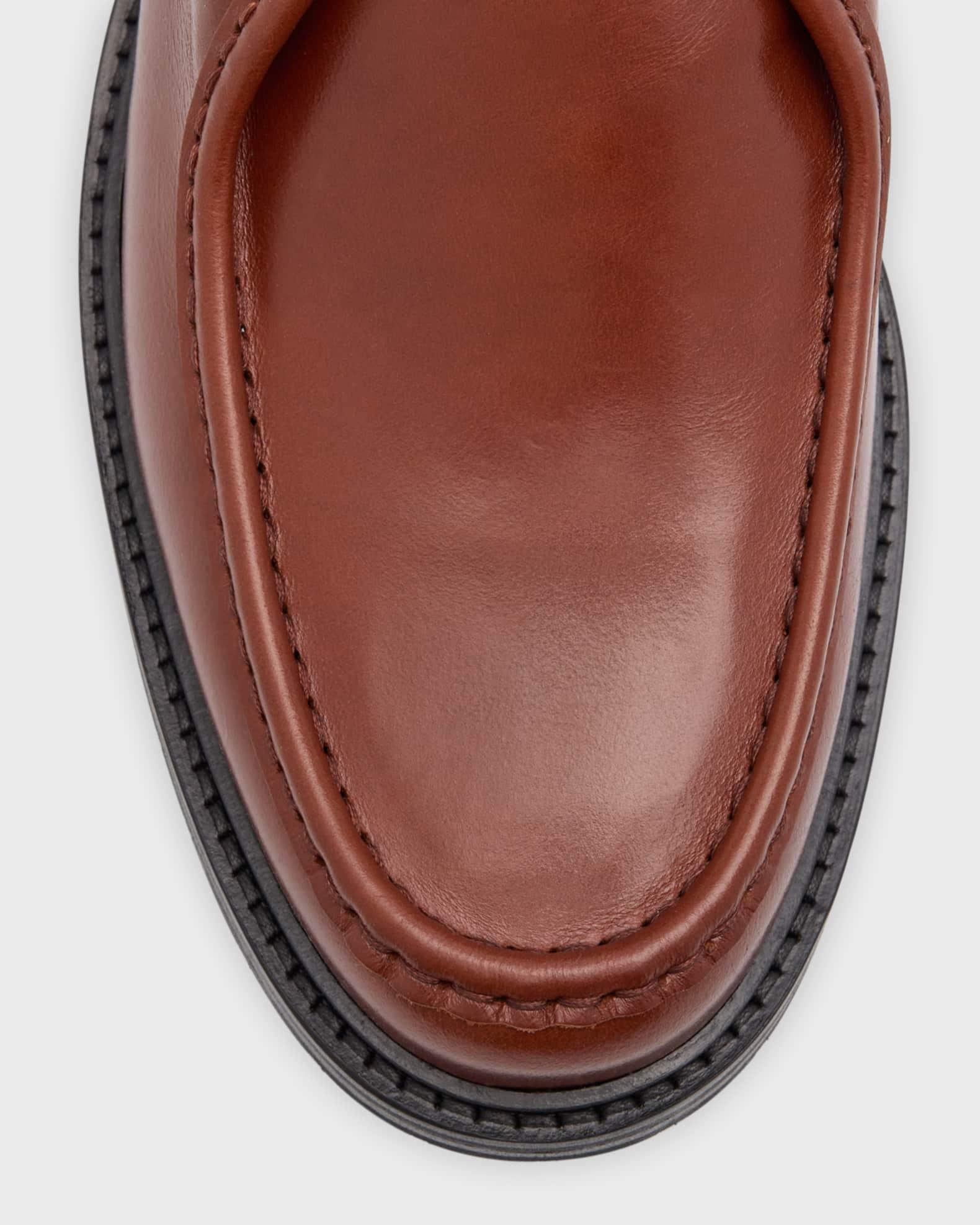 Men's Leather Casual Moc-Toe Loafers Product Image
