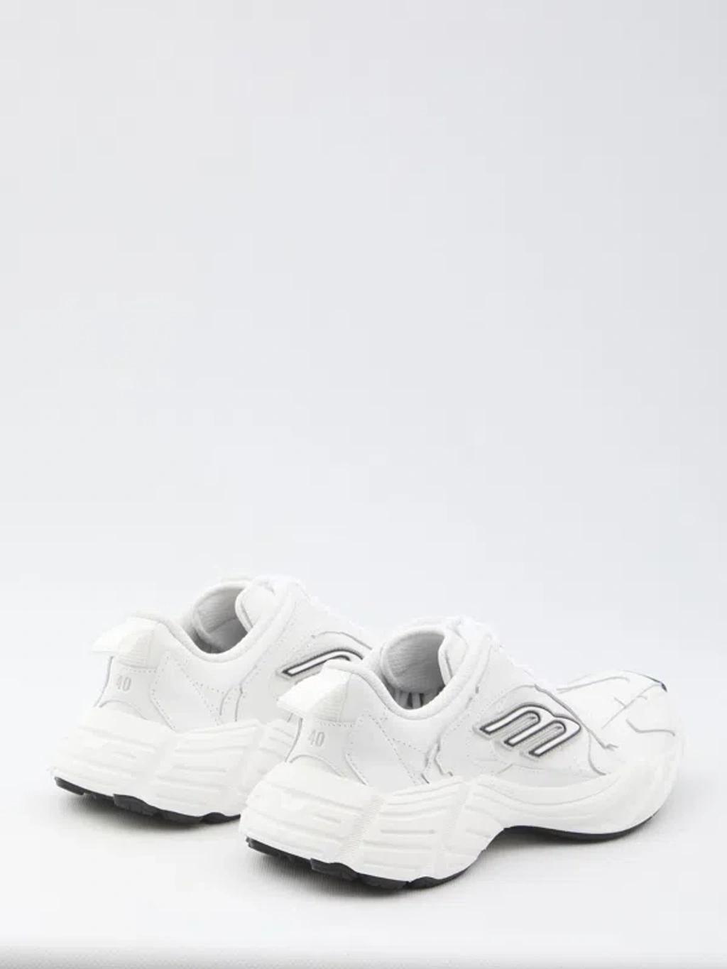 BALENCIAGA Men White Cowskin And Polyester Monday Shoe Sneakers Product Image