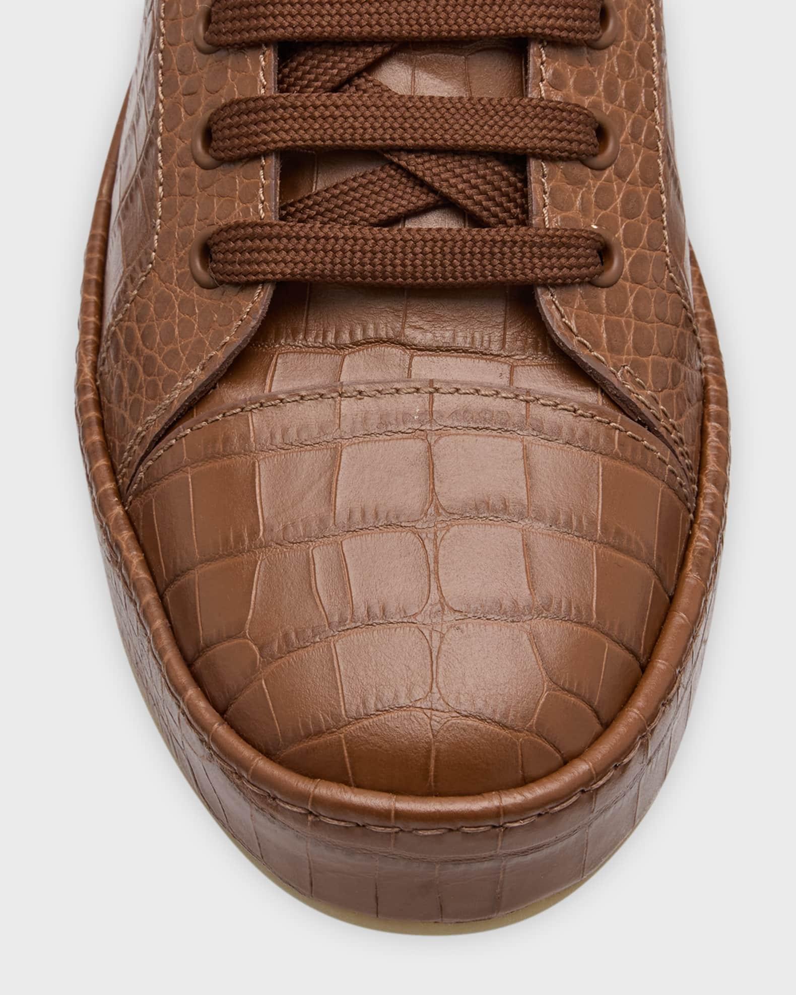 Men's Brazileiro Croc-Effect Leather Low-Top Sneakers Product Image