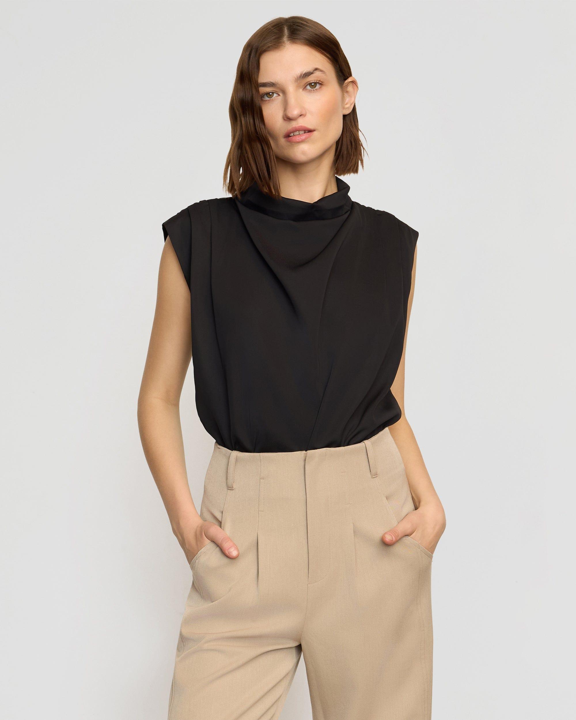 Allegra Gathered-Neck Sleeveless Blouse Product Image