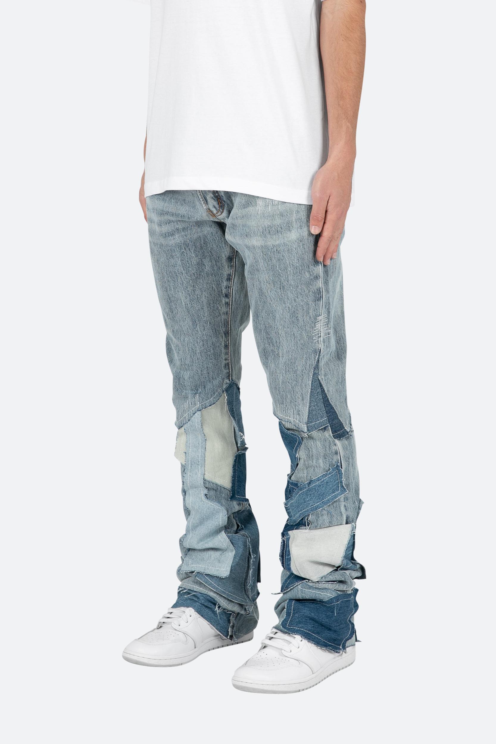 B424 Patch Flare Denim - Blue Male Product Image
