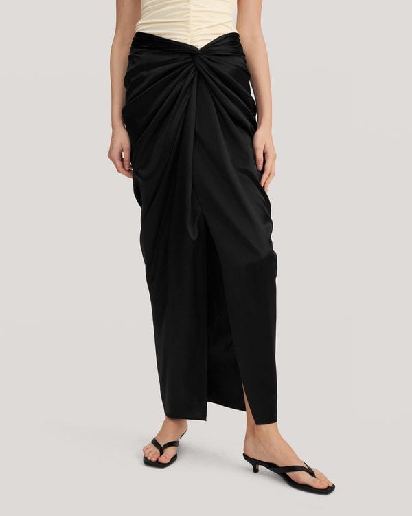 Malus Draped Front Knot Skirt Product Image