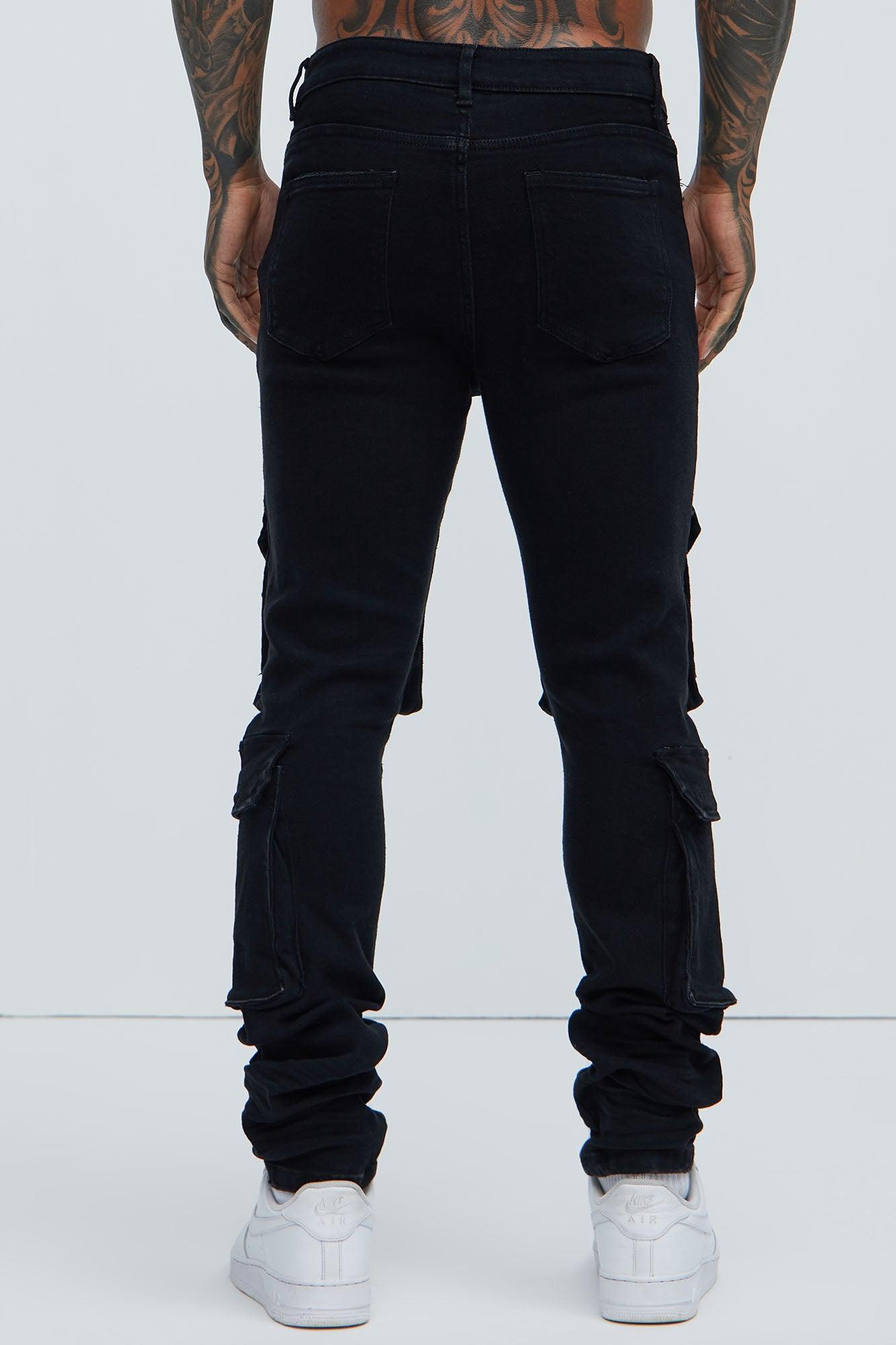 Holy Ghost Stacked Skinny Cargo Jeans - Black Product Image