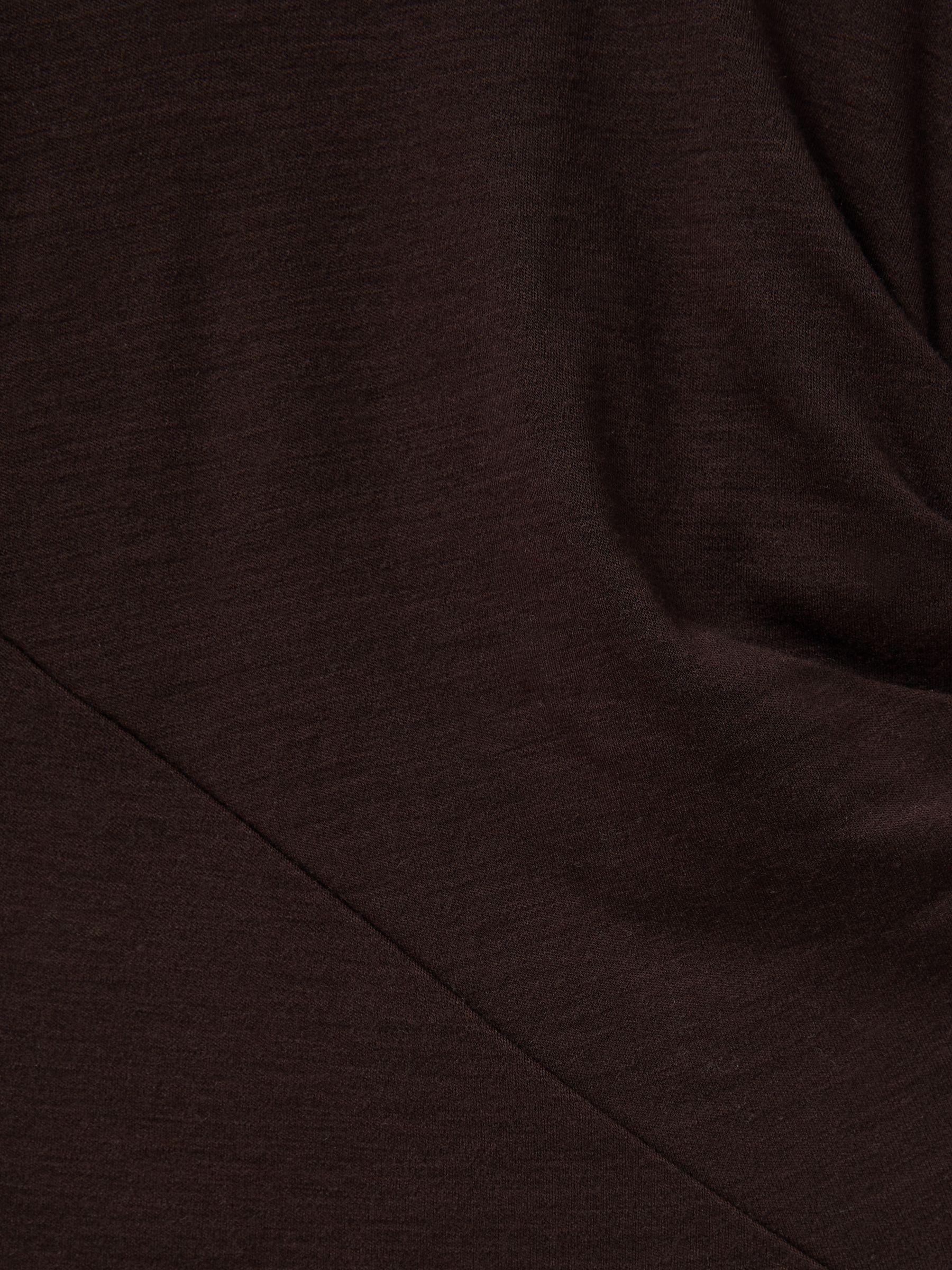 Wool Ruche Detail Midi Dress in Berry Product Image