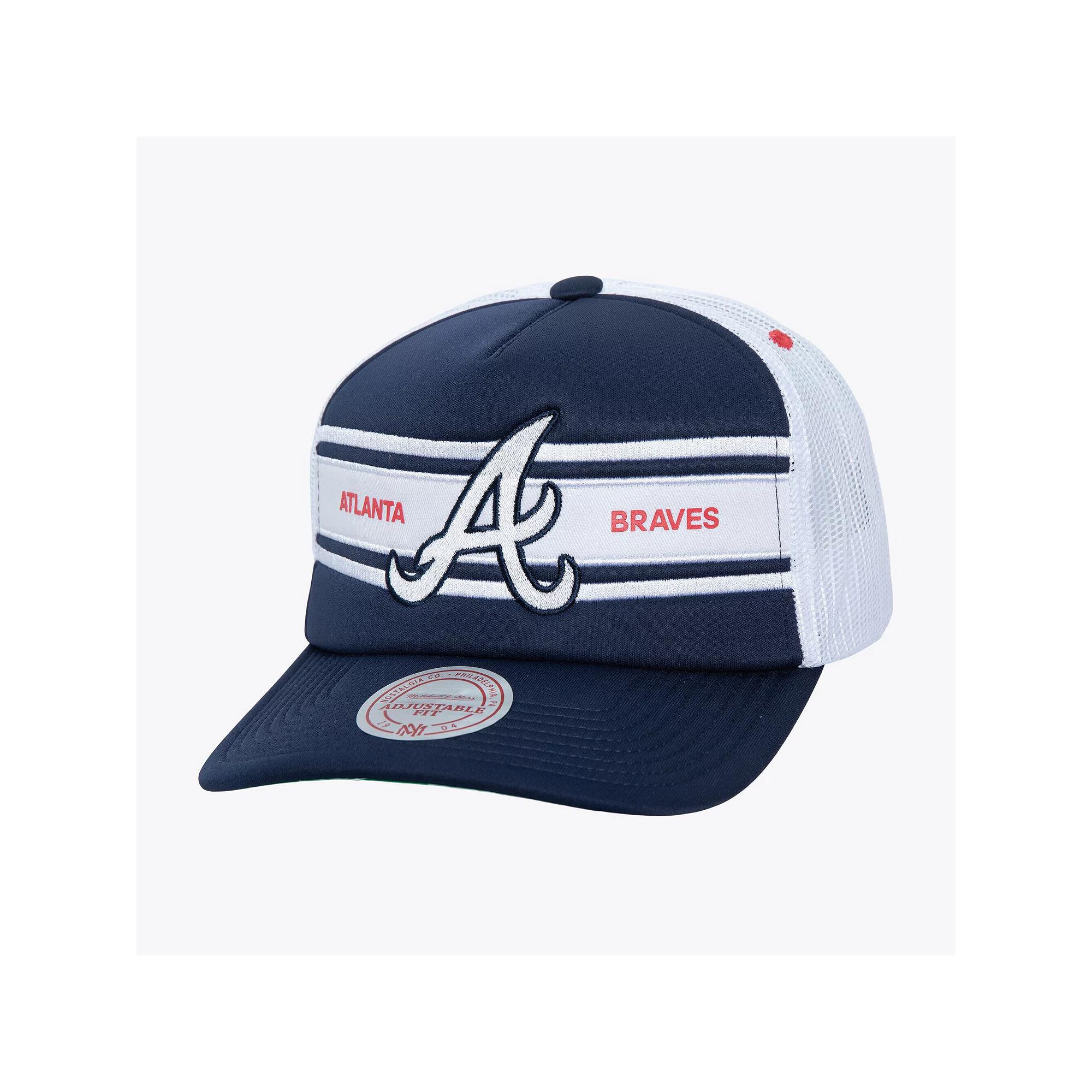 Men's   Navy Atlanta Braves Sideline Trucker Adjustable Hat, Blue Product Image