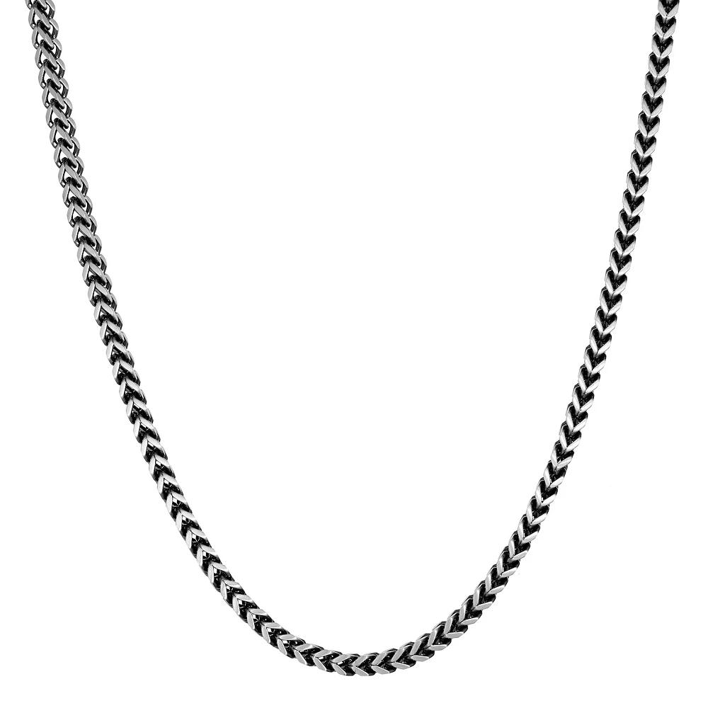 Men's LYNX Stainless Steel Foxtail Chain Necklace, Size: 22", Black Tone Product Image