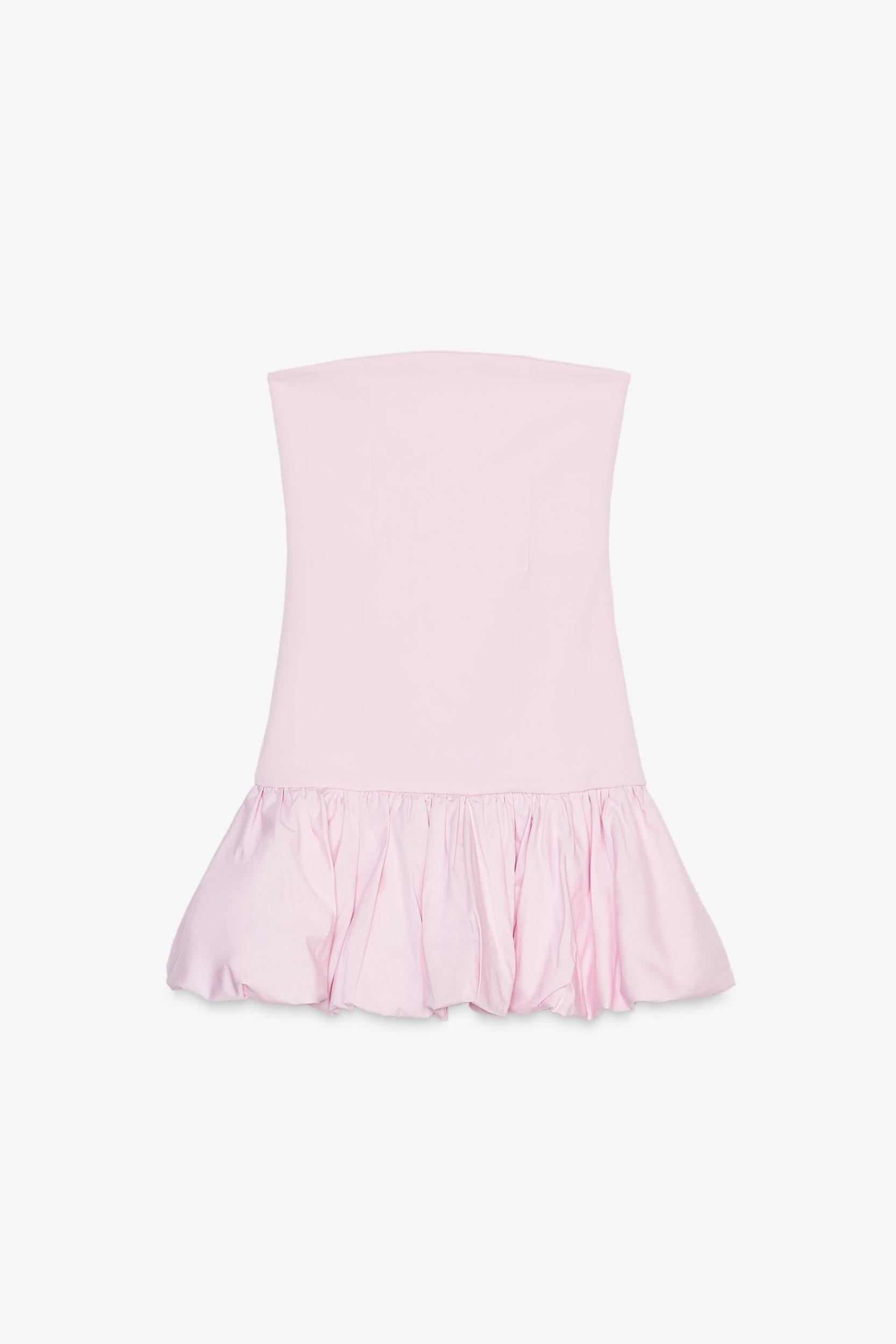 BALLOON STRAIGHT NECK MINI DRESS Product Image