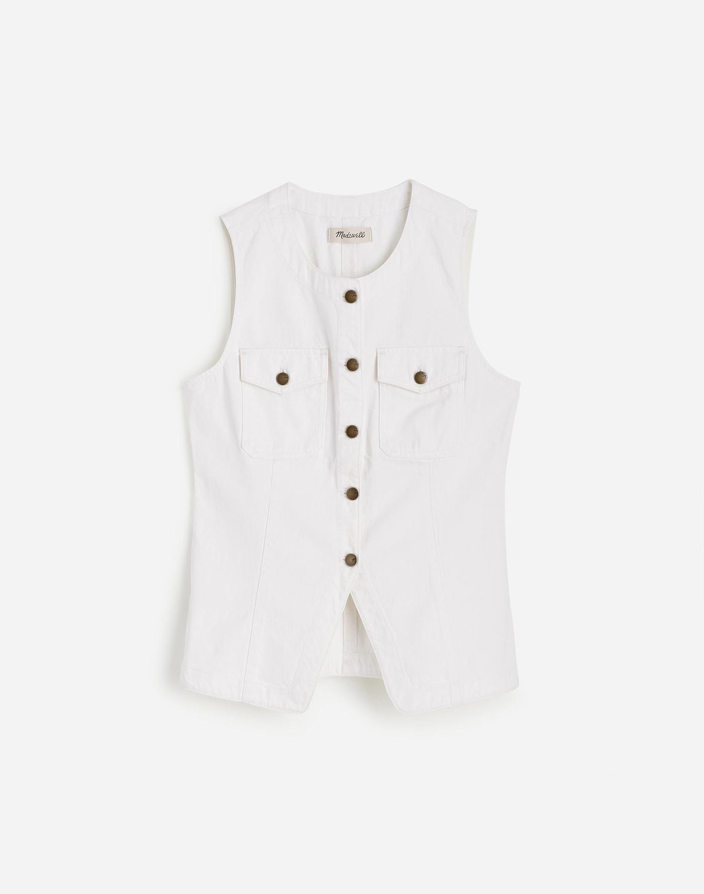 Denim High Crewneck Vest Product Image