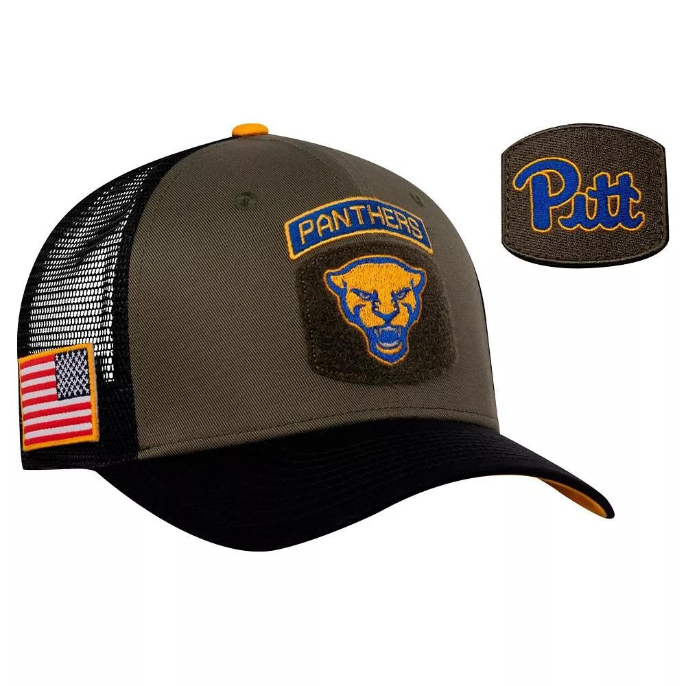 Men's Nike Olive/Black Pitt Panthers Military Appreciation Trucker Adjustable Hat, Team Product Image