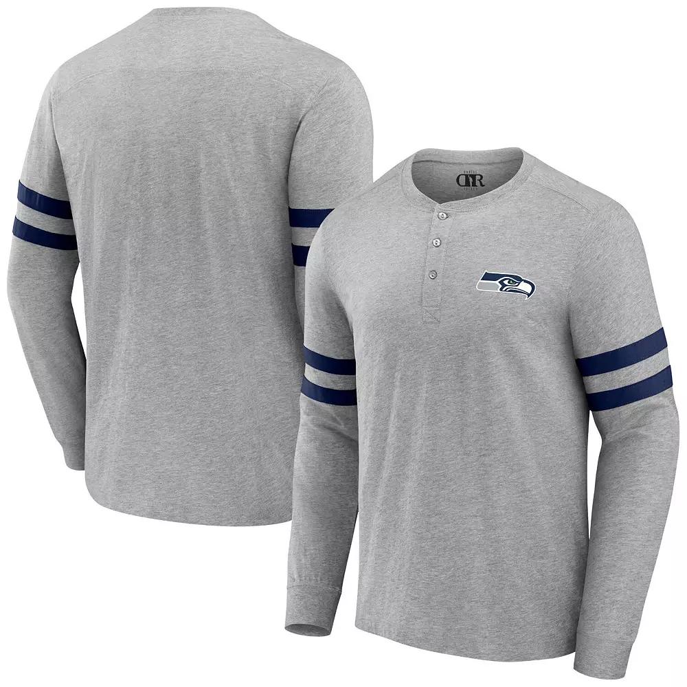 Men's NFL x Darius Rucker Collection by Fanatics Heather Gray Las Vegas Raiders Henley Long Sleeve T-Shirt,  Product Image