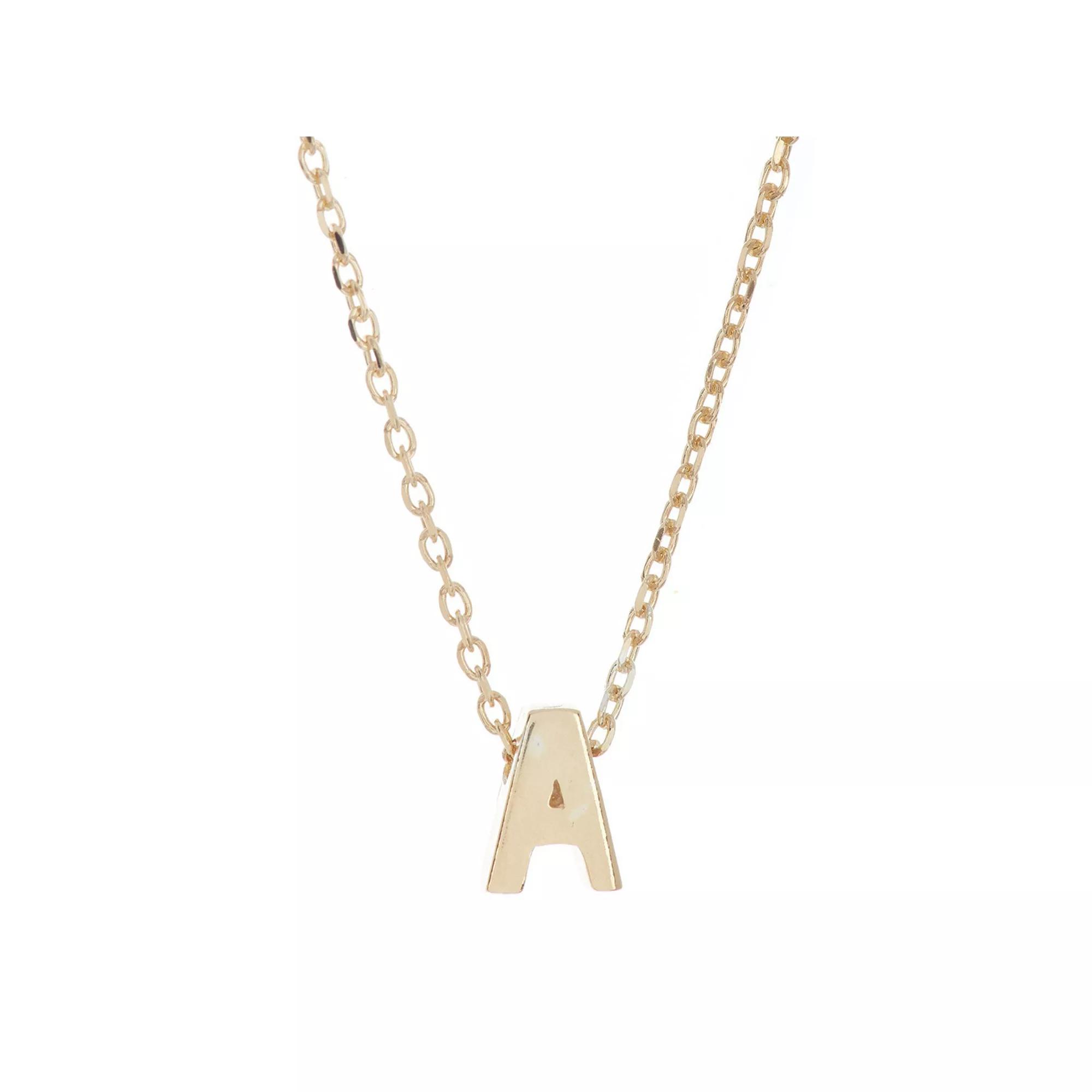 Adornia Mini Initial Pendant Necklace, Women's, Gold Tone H Product Image
