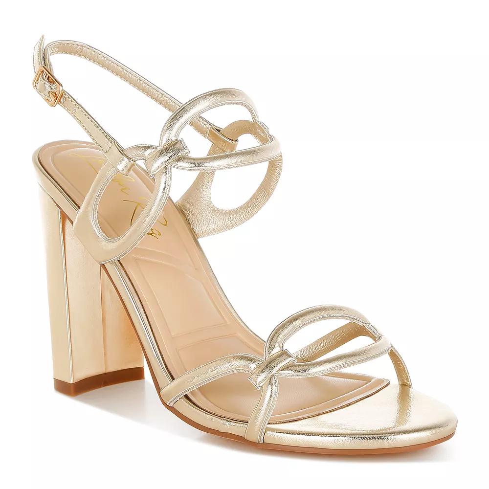 London Rag Ryzah Women's Strappy Metallic Heels, Size: 10, Gold Product Image