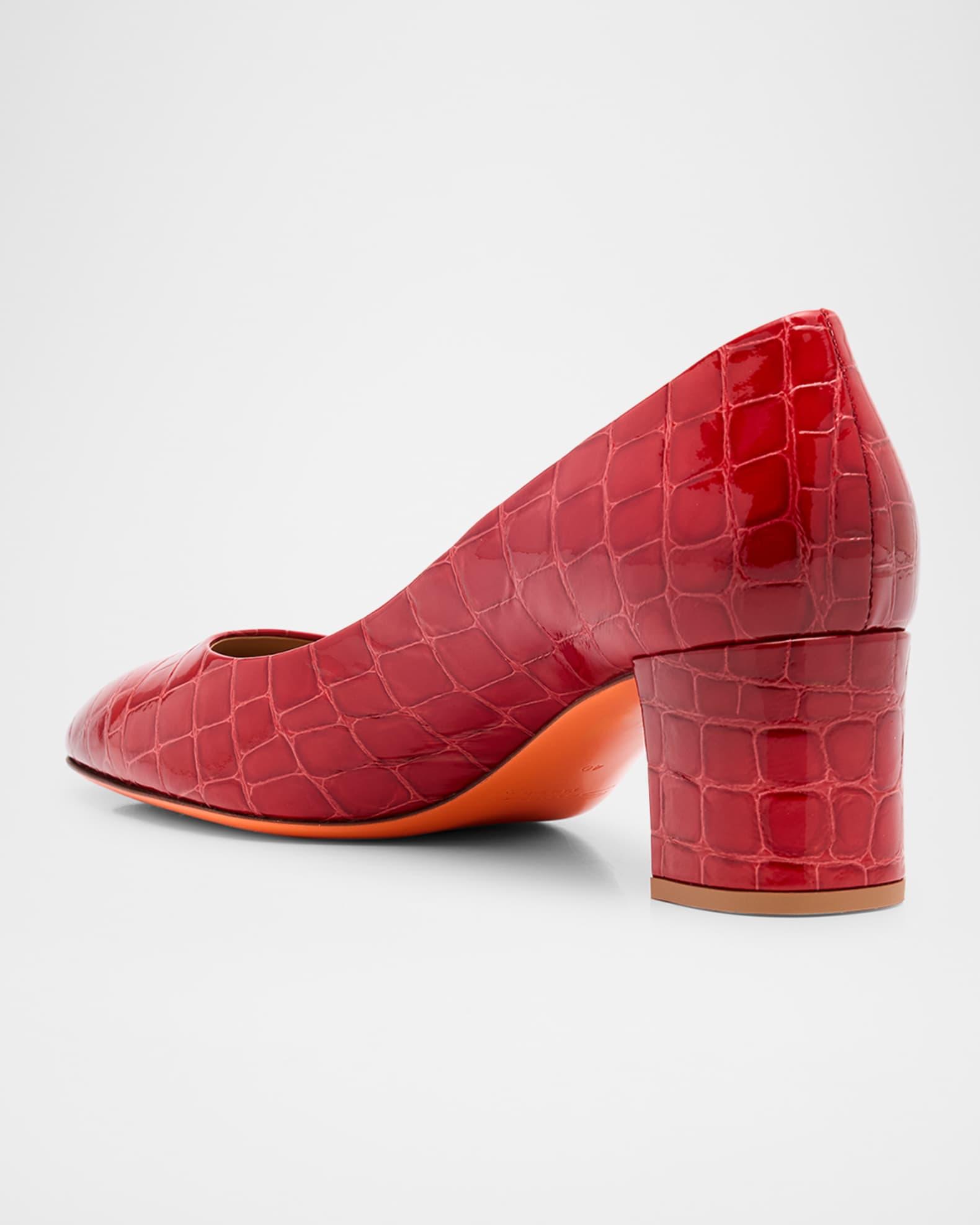 Fight Croc-Embossed Leather Pumps Product Image