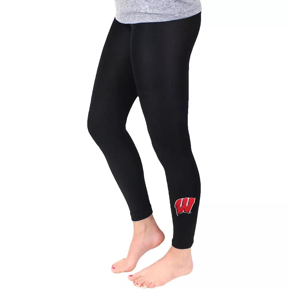 Women's ZooZatz Black Wisconsin Badgers Fleece Leggings,  Product Image