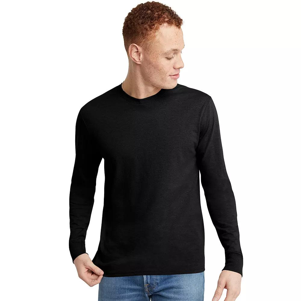 Men's Hanes Originals Long Sleeve Tri-Blend Tee,  Product Image