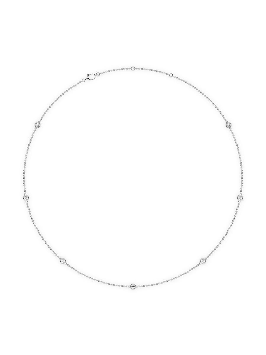 Womens 14K White Gold & 14-Diamond Station Necklace/0.70-2.10 TCW Product Image