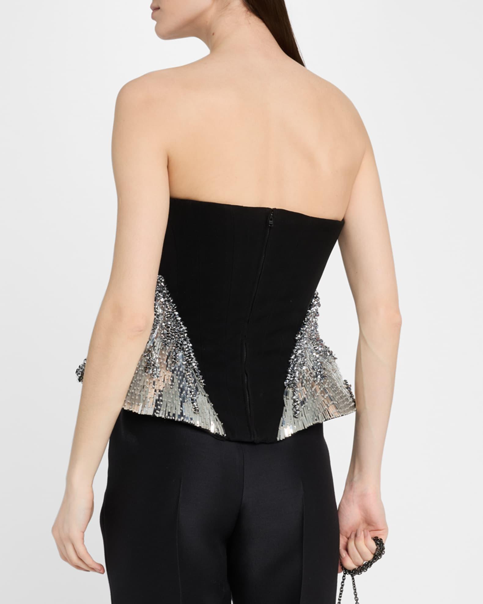 Sequined Strapless Corset Peplum Top Product Image