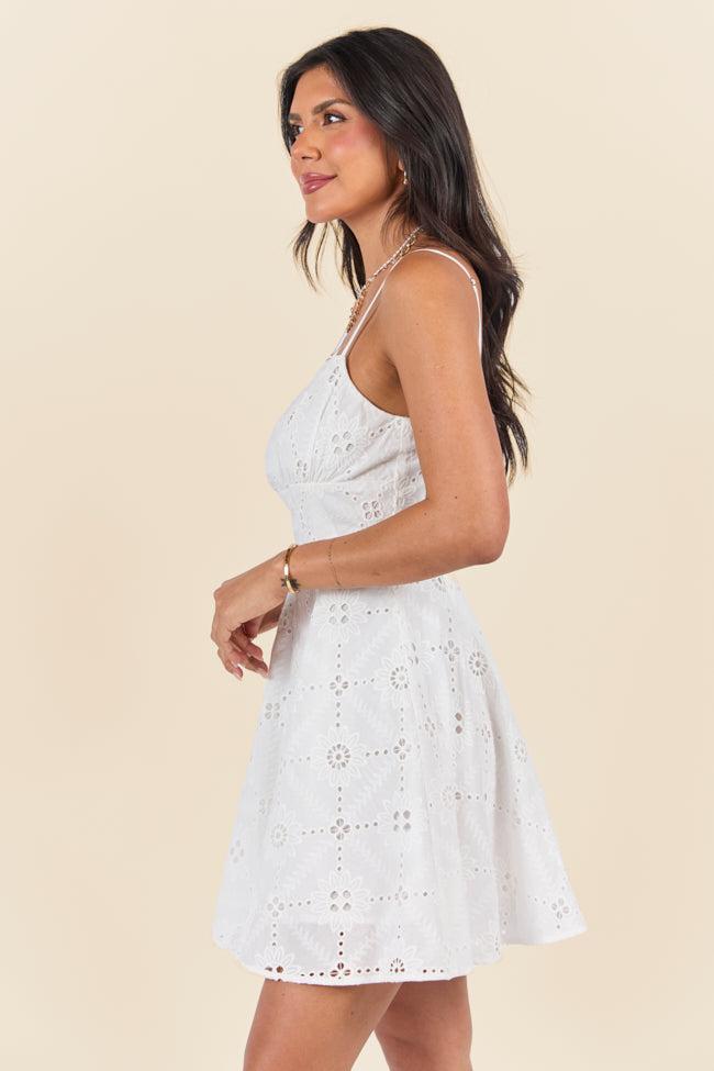 Short and Sweet White Eyelet Mini Dress FINAL SALE Product Image