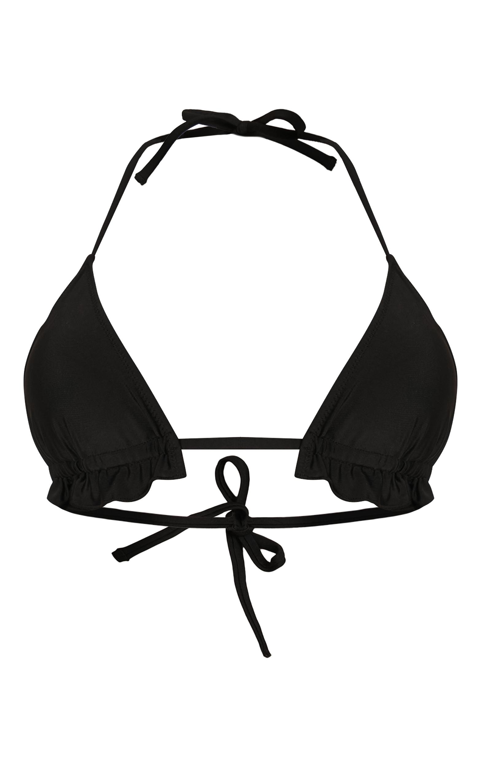 Black Frill Edge Padded Bikini Top Product Image