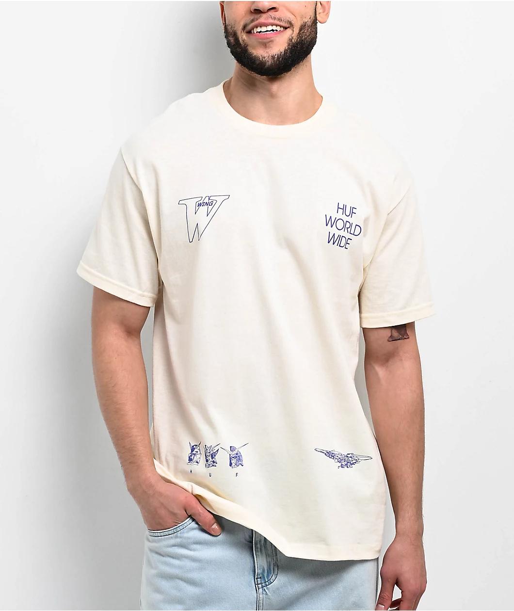 HUF x Mobile Suit Gundam Wing Heads Bone T-Shirt Product Image