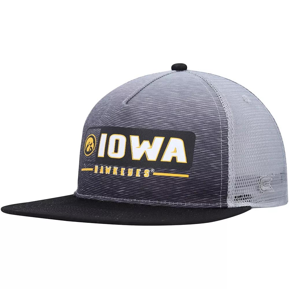 Men's Colosseum Black/Gray Iowa Hawkeyes Snapback Hat Product Image
