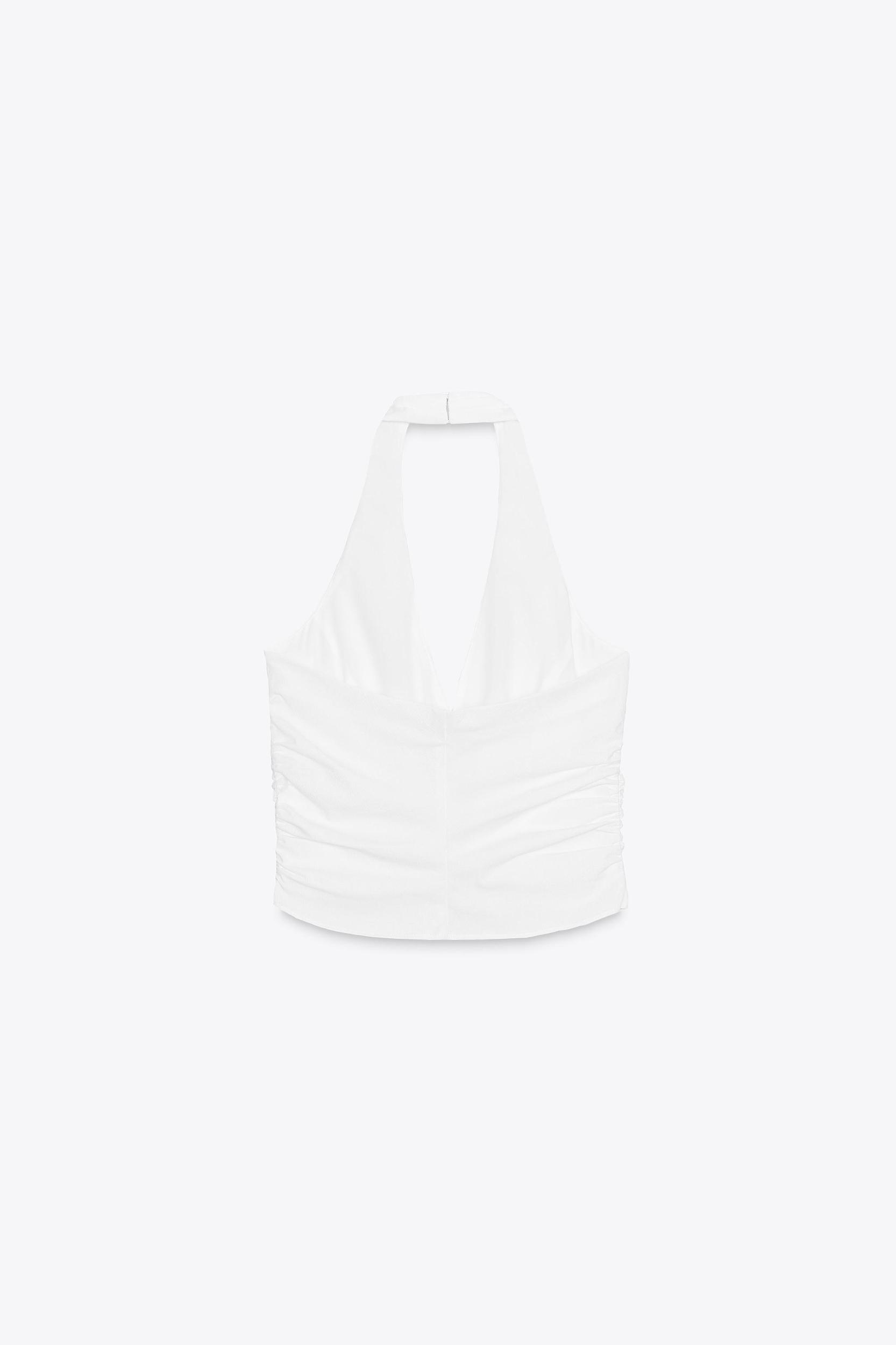 RUCHED HALTER VEST TOP Product Image
