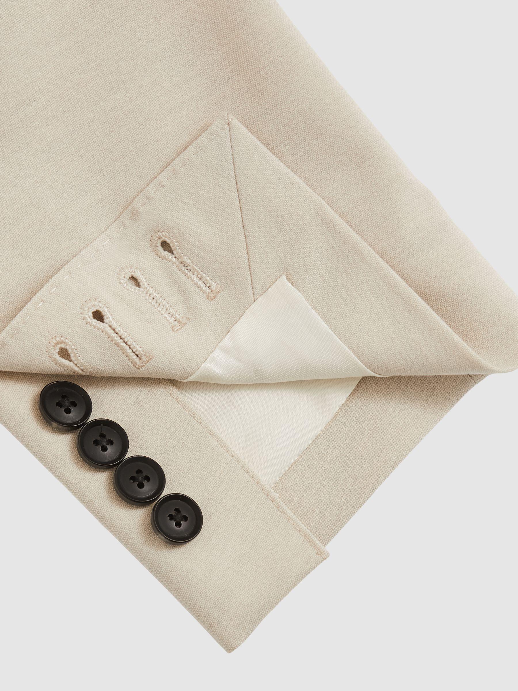 Single-Breasted Stretch Suit Blazer Slim-Fit in Stone Product Image