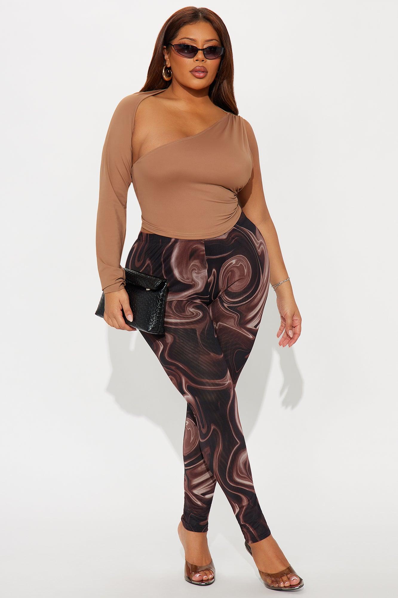 Better Than Your Ex Double Lined Mesh Legging - Brown/combo Female Product Image