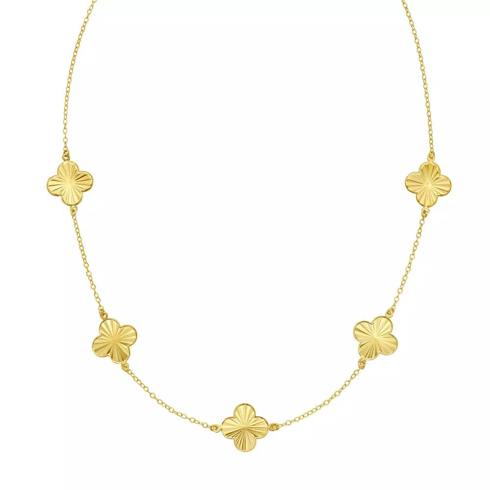 14k Gold Multi Stationed Flower Necklace, Women's, Size: 18" Product Image