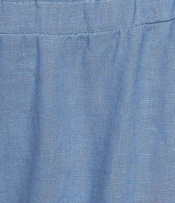 M Made In Italy Linen Blend Wide Leg Pull-On Cropped Pants Product Image