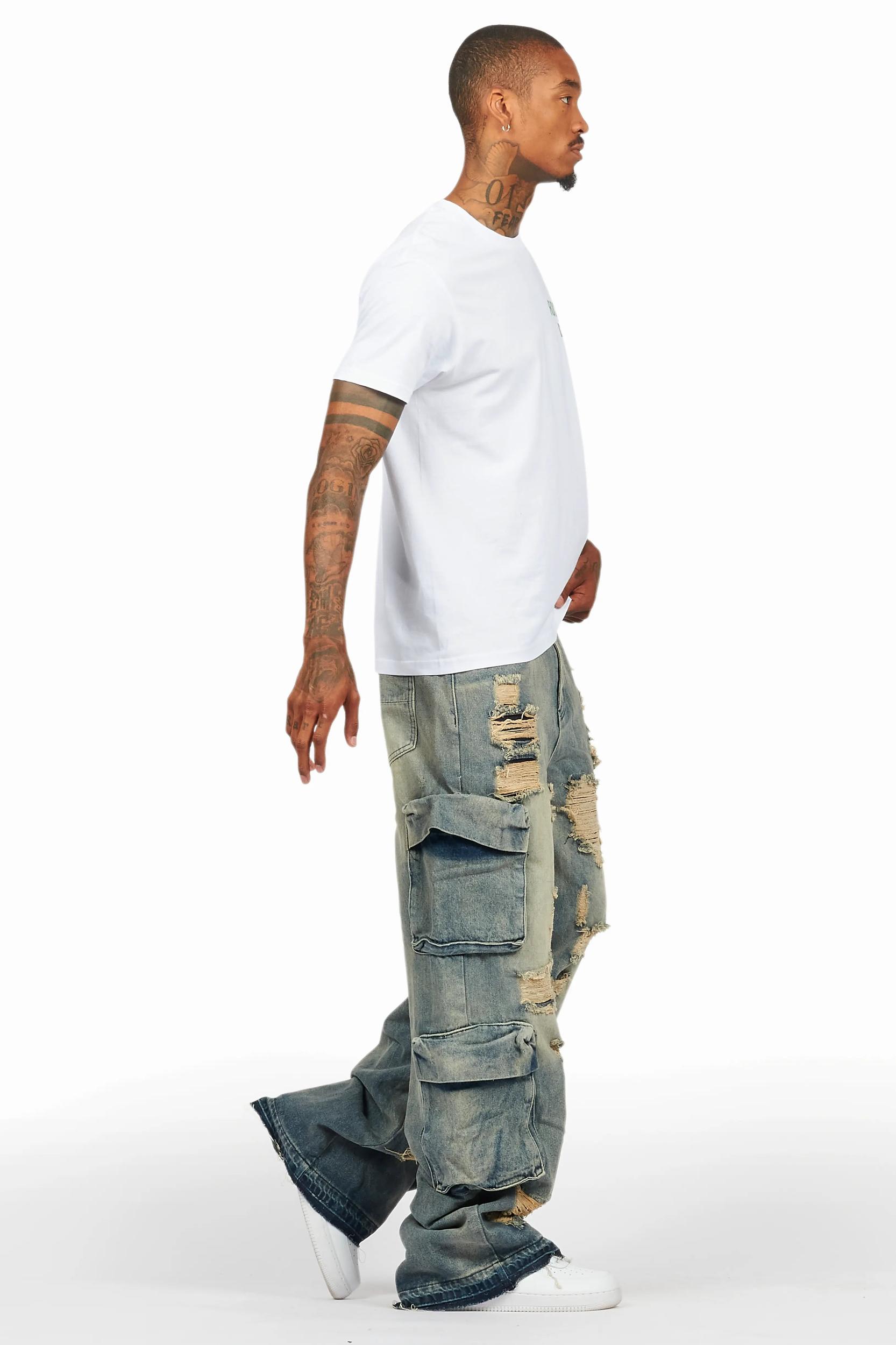 Peppe Blue Baggy Fit Jean Male Product Image