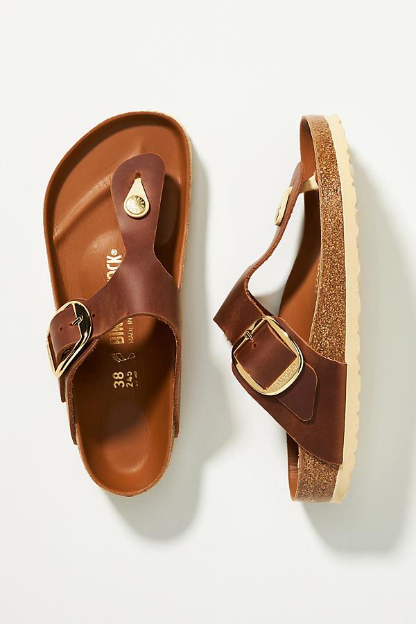 Gizeh Big Buckle Smooth Leather Sandals Product Image