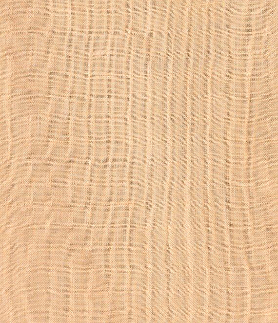 M Made In Italy Linen Ruffle V-Neck Short Sleeve High-Low Top Product Image
