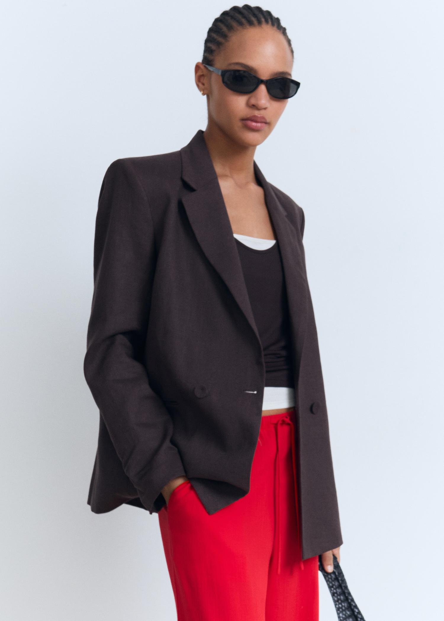 Drawstring straight pants - Women | MANGO USA Product Image