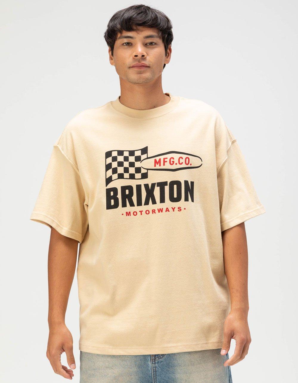 BRIXTON Motorways Mens Heavyweight Tee - CREAM Product Image