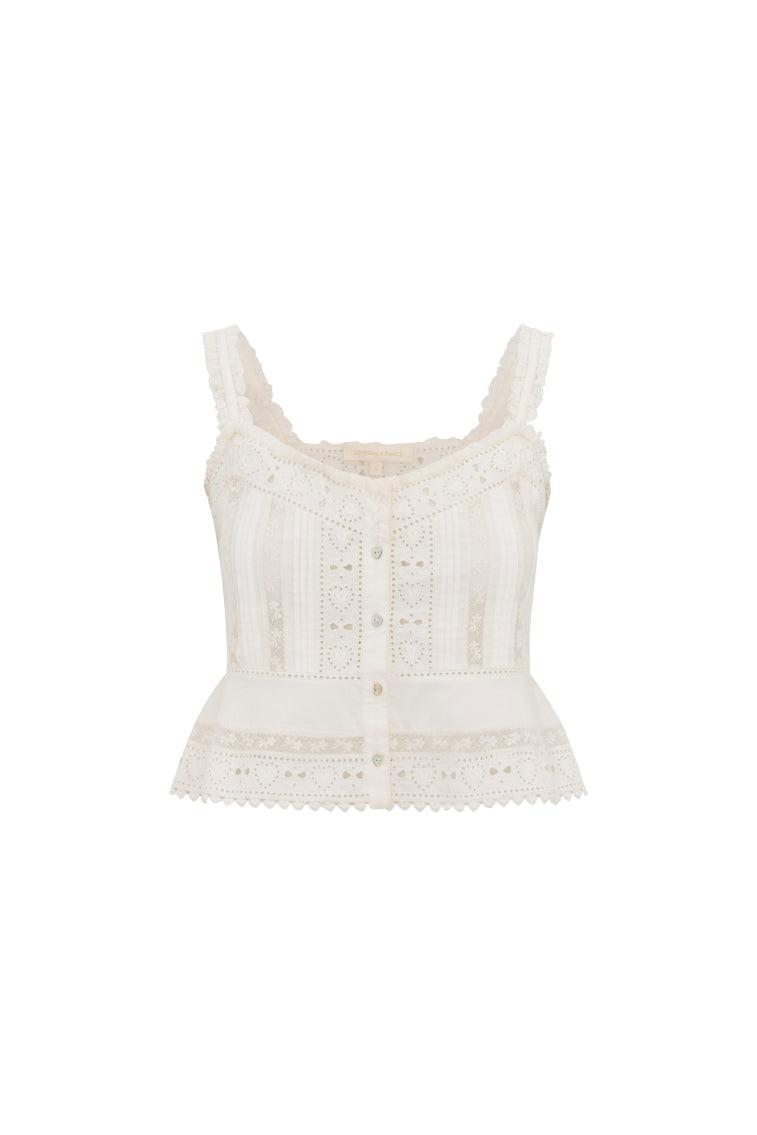 Karmina Heart Eyelet Lace Tank Top Product Image