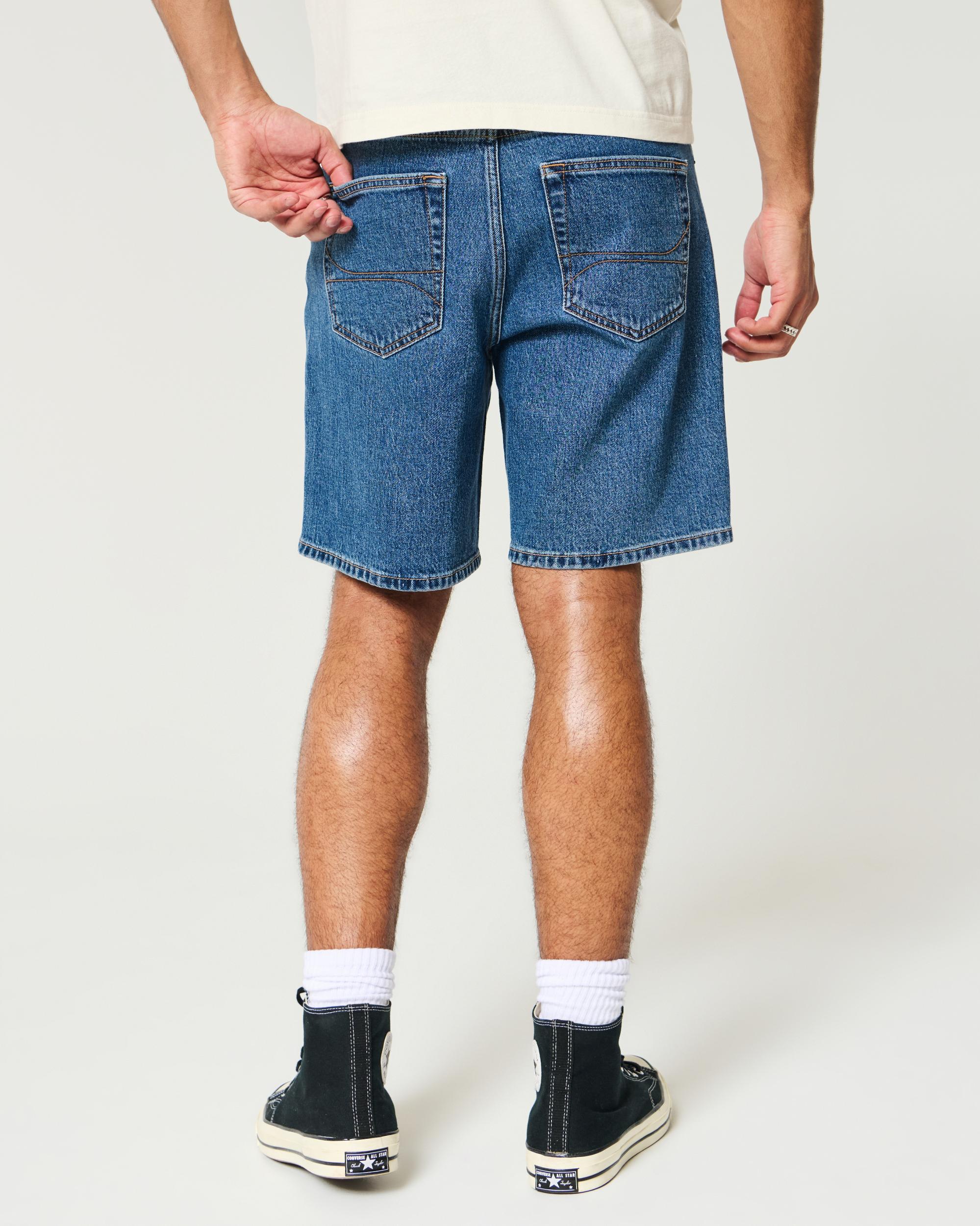 Above-the-Knee Loose Denim Shorts Product Image
