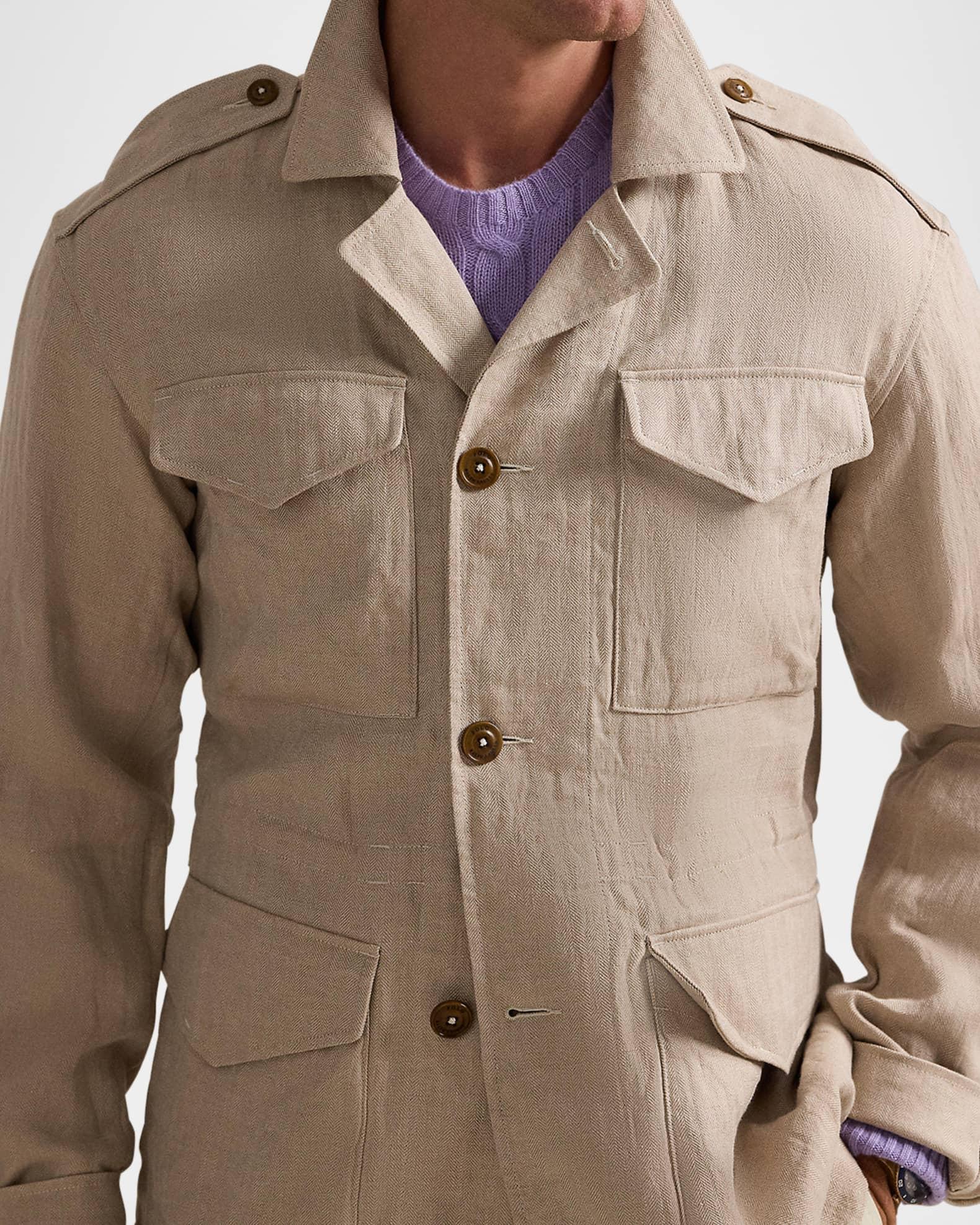 Men's Linen Herringbone Field Jacket Product Image