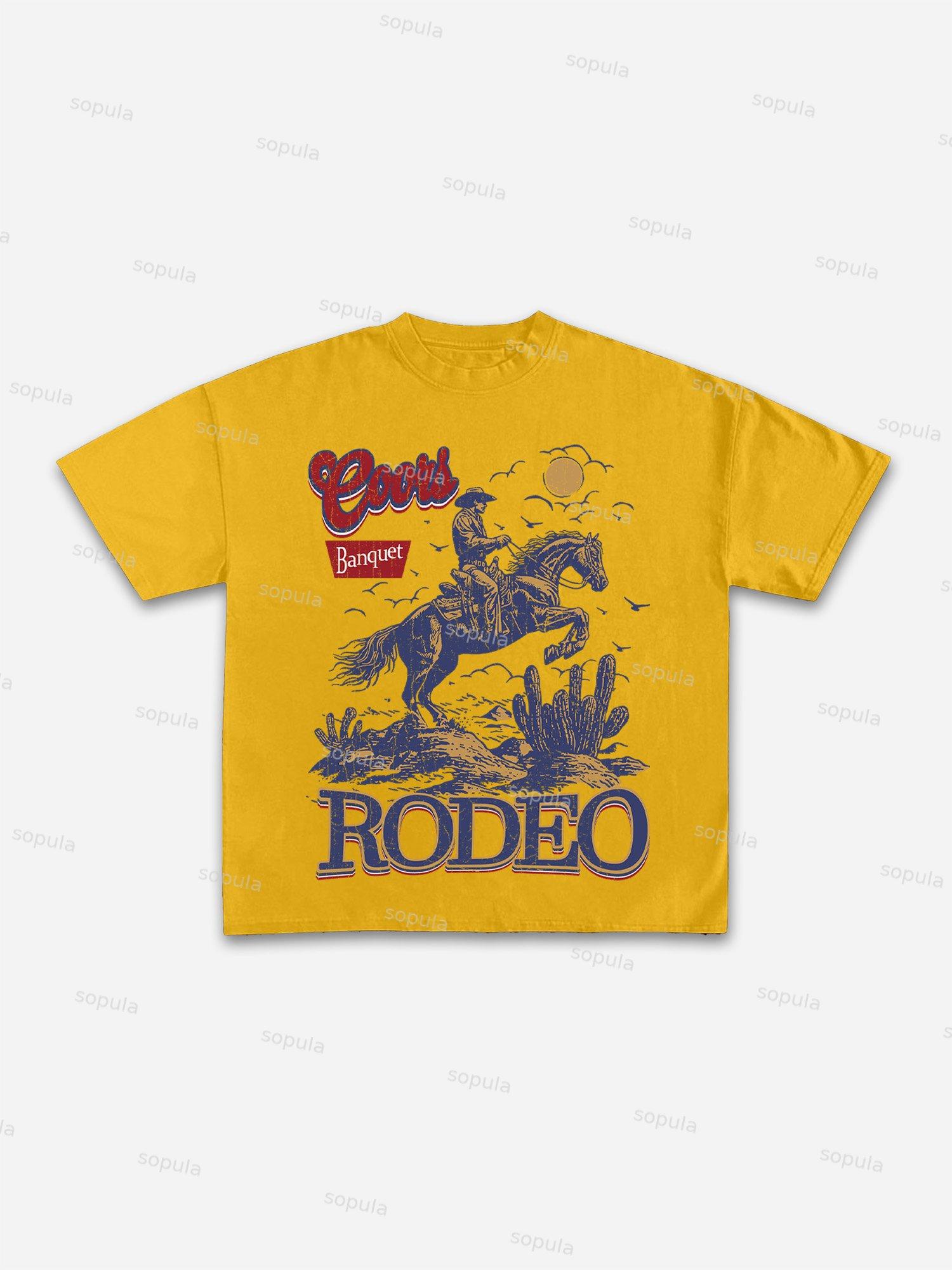 Coors Banquet Rodeo Print Cotton T-shirt Product Image
