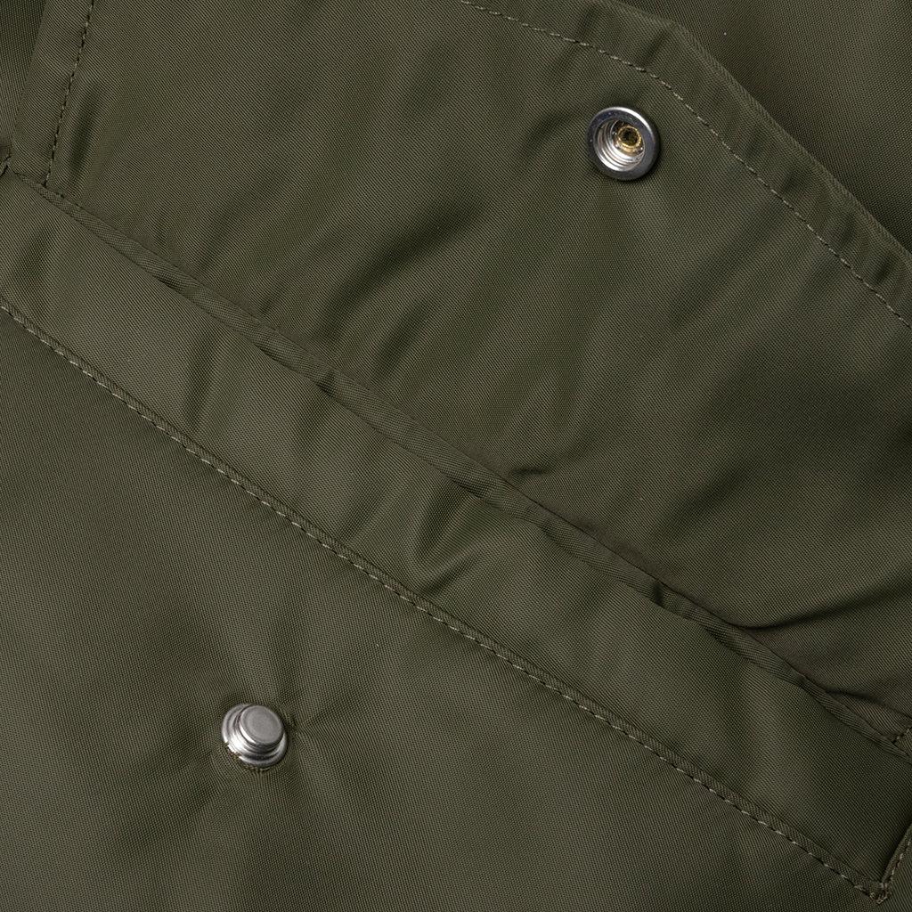 Oversized Curved Hem Bomber Jacket - Olive Male Product Image