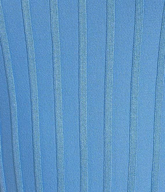 KARL LAGERFELD PARIS Knit Crew Neck Short Sleeve Ribbed Sweater Product Image