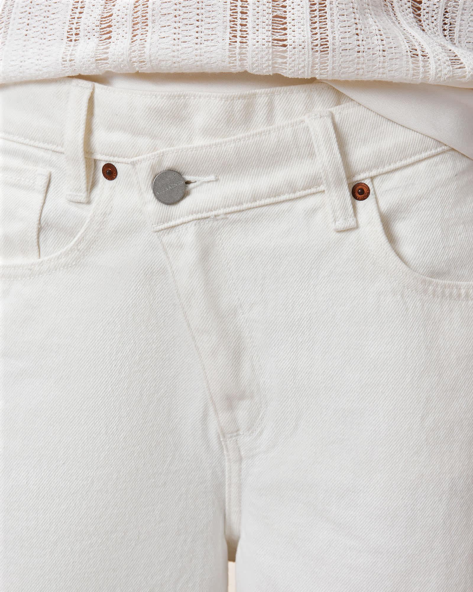 Aki Crossover Wide Leg Denim Jeans Chalk White | ALLSAINTS US Product Image